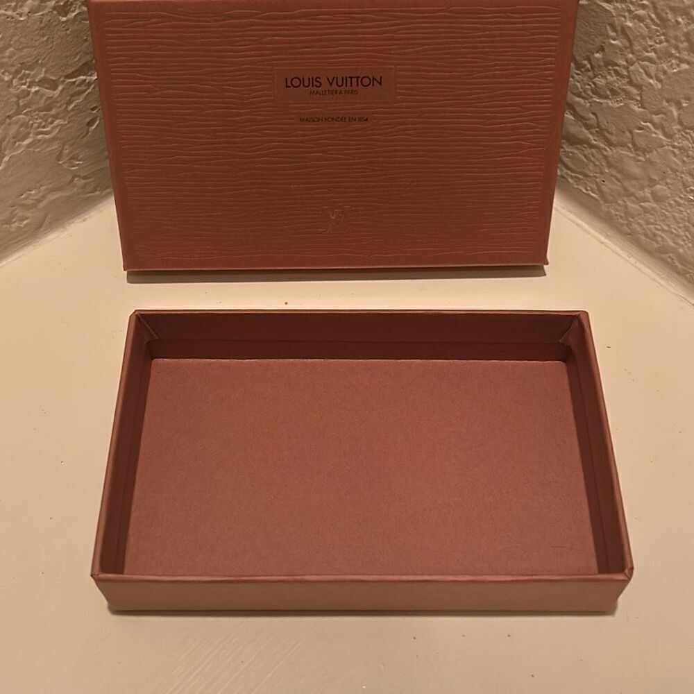Louis Vuitton LV Rectangle Gift Box Brown Textured Lift Lid Luxe Storage Display - Picture 5 of 11
